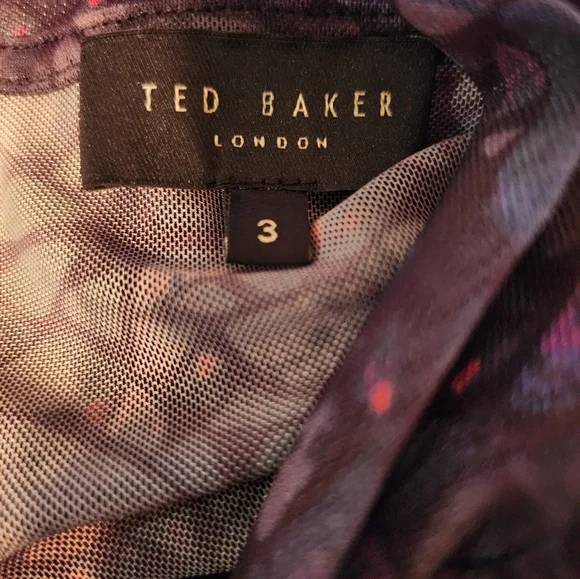 TED BAKER London Kamill Mesh Top In Black Size M - Picture 7 of 11